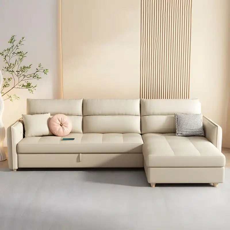 L shape sofa cumm bed with pull-out sofa bed function