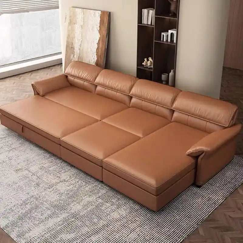pull-out-sofa-bed-tan-brown-with-chaise-and-flat-sleeper-surface