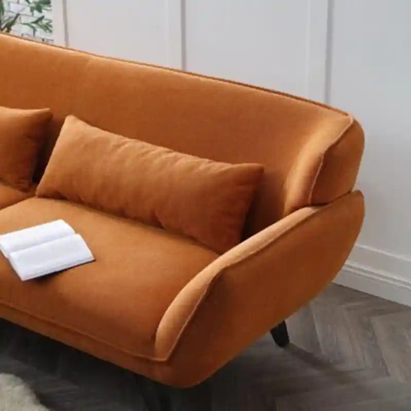 Sofi fabric sofa for home with plush cushioned seating, piped edge finishing, and neat seam detailing