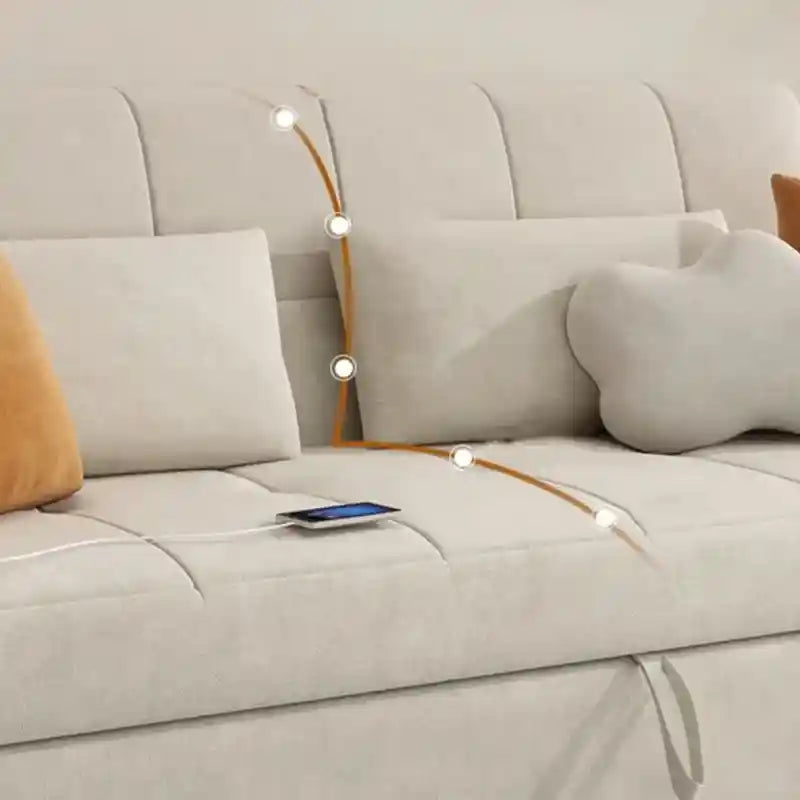 blue sofa cumm bed with pull-out bed and storage