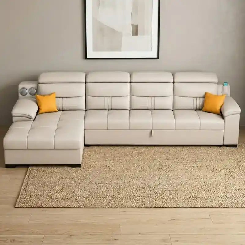 chaise storage sofa extended bed sleeper sofa sofa bed design cream 5 seater