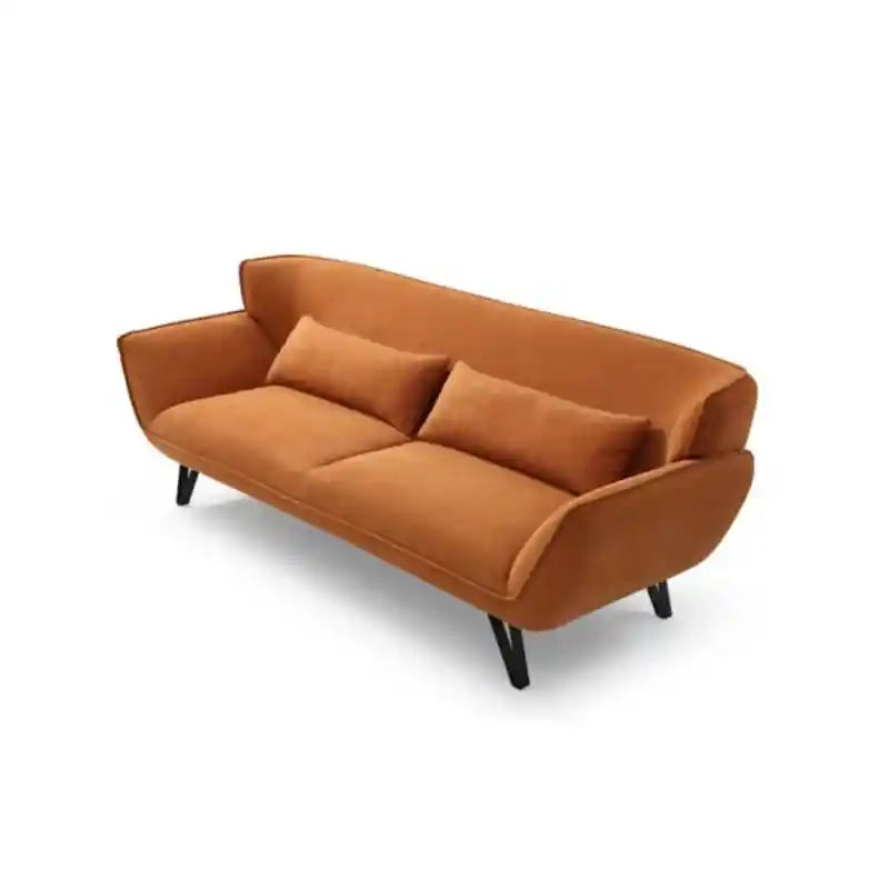 Sofi luxury sofa with Scandinavian-inspired design, fabric upholstery, rounded body, and compact living room appeal