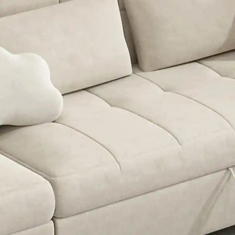 grey sofa cam bed with side pocket and chaise storage