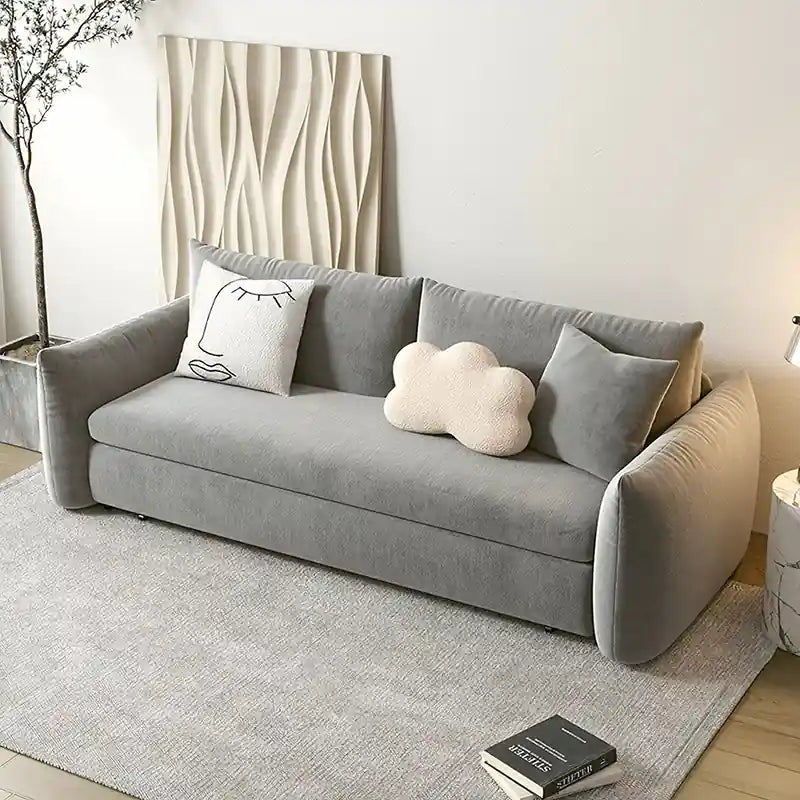 This contemporary sofa bed works as a comfortable 3-seater couch by day and converts into a supportive sleeping surface for two adults at night