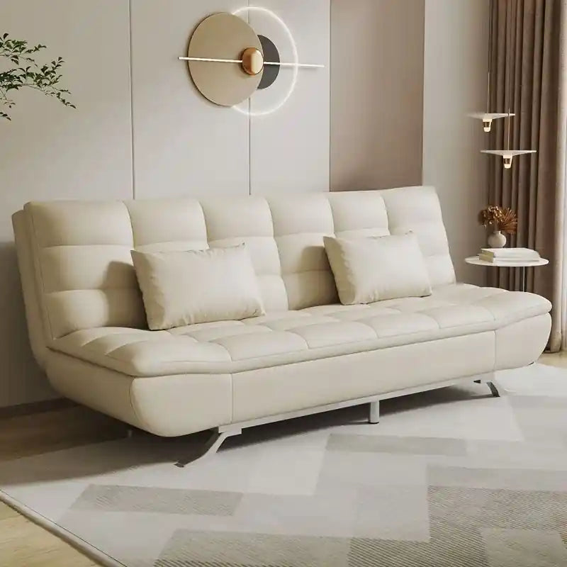  teal green sofa cum bed with click-clack design, armless profile, and modern sofa bed comfort