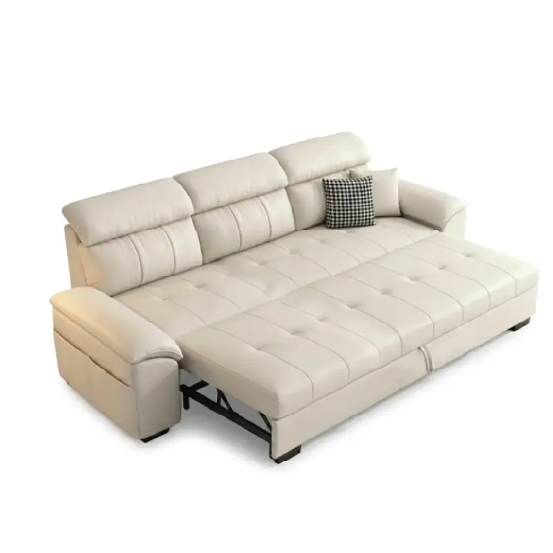 L shape sofa bed in white for modern living room seating