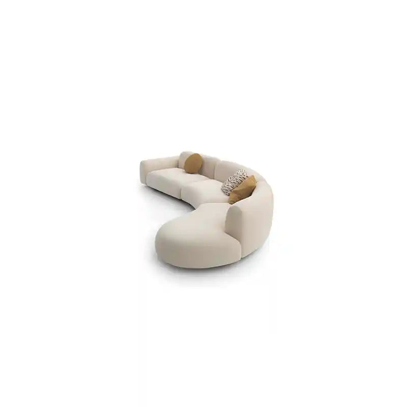 This sculptural sofa brings a refined blend of comfort