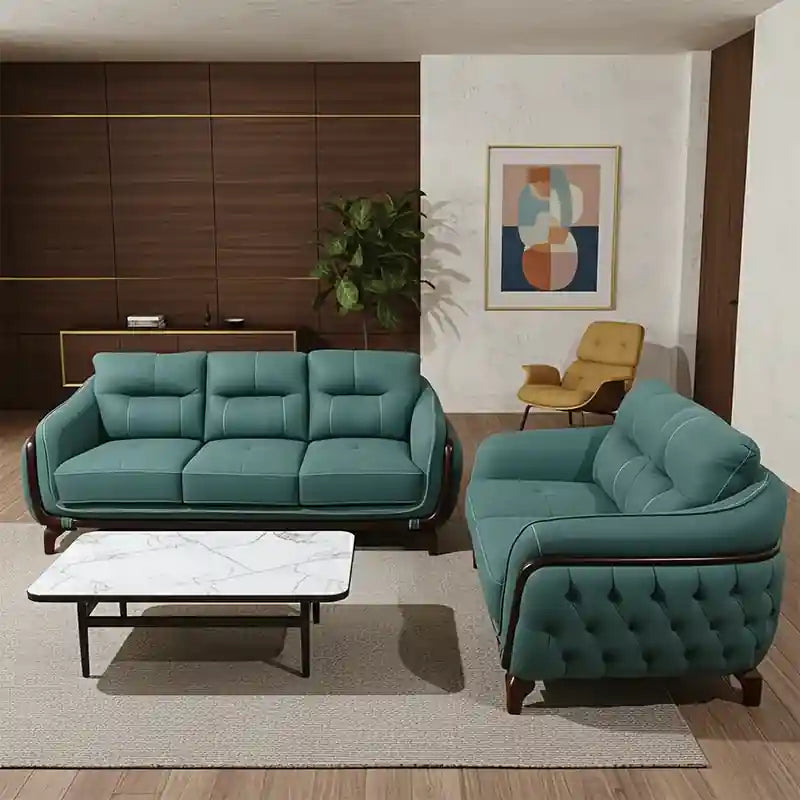 Segmented cushioning, medium-deep seats, and supportive spring construction enhance everyday relaxation, making it equally appealing as a couch or settee.