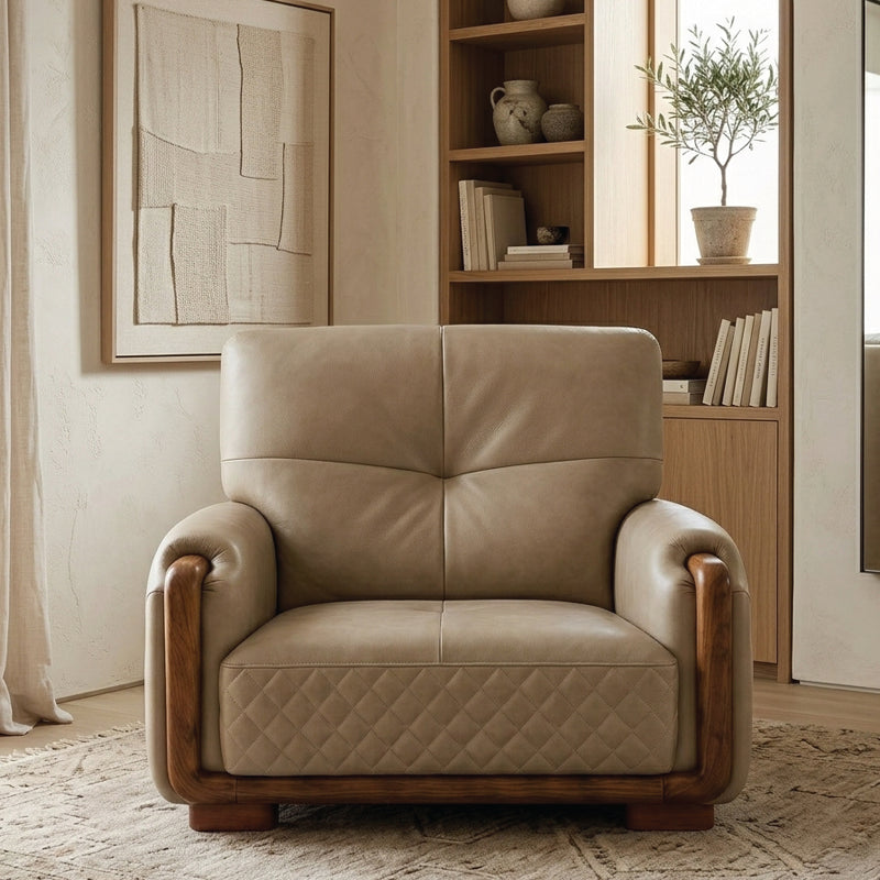 The structured frame, combined with deep cushioning, supports long hours of use while maintaining