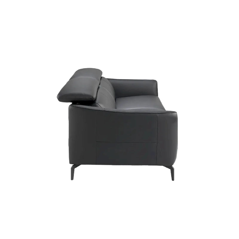 Upholstered in a rich black leather finish