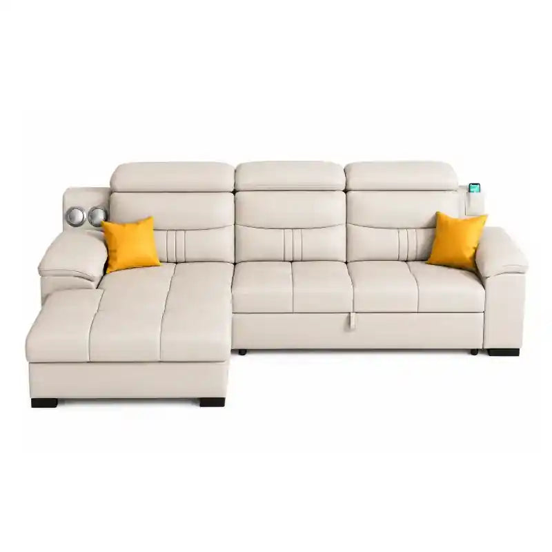 Its sturdy wooden frame, spring support, and foam layers enhance durability