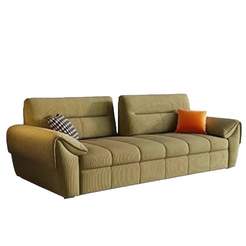 Its symmetrical rectangular build includes short wooden legs and a boxy footprint that aligns flush with your floor.