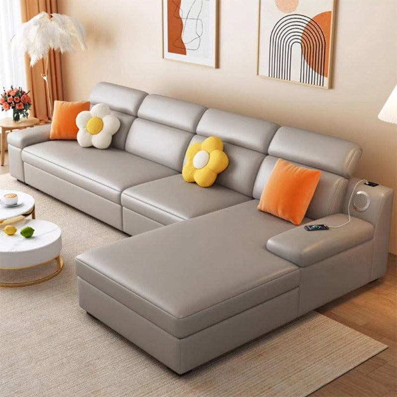 Its neutral tones, broad arms, and segmented backrest make it a versatile choice for guest rooms, rental homes, or everyday family use