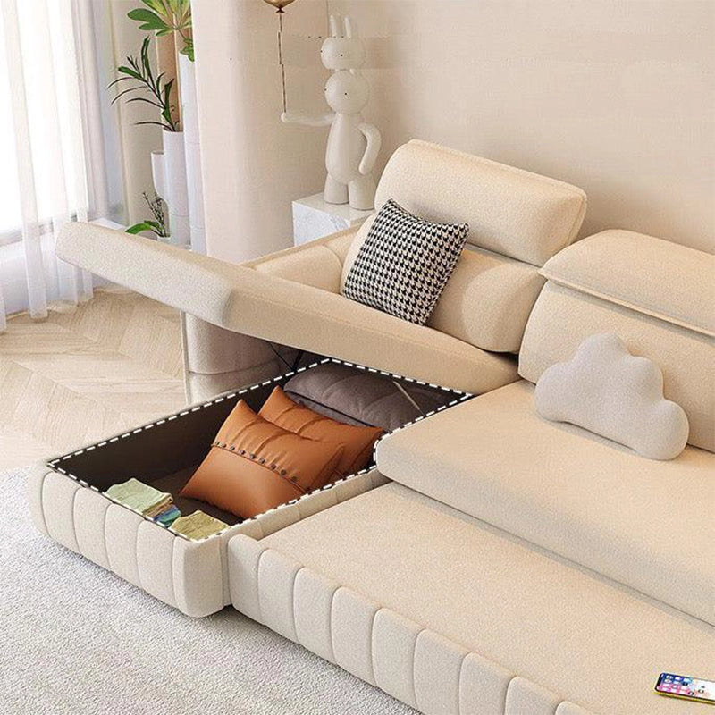 The integrated cushioning system combines supportive foam with spring elements to deliver a balanced, medium-firm feel across the couch bed surface.