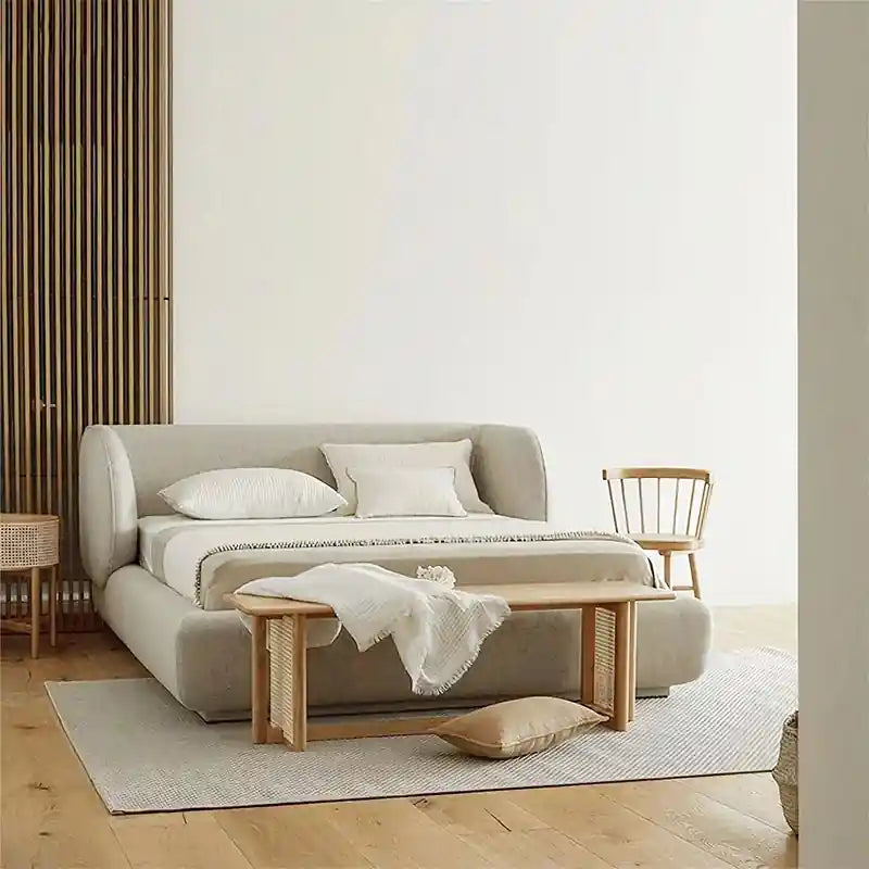 Ideal for those shopping bed online, this master bedroom bed design also suits apartment setups with its knock-down-friendly build. 