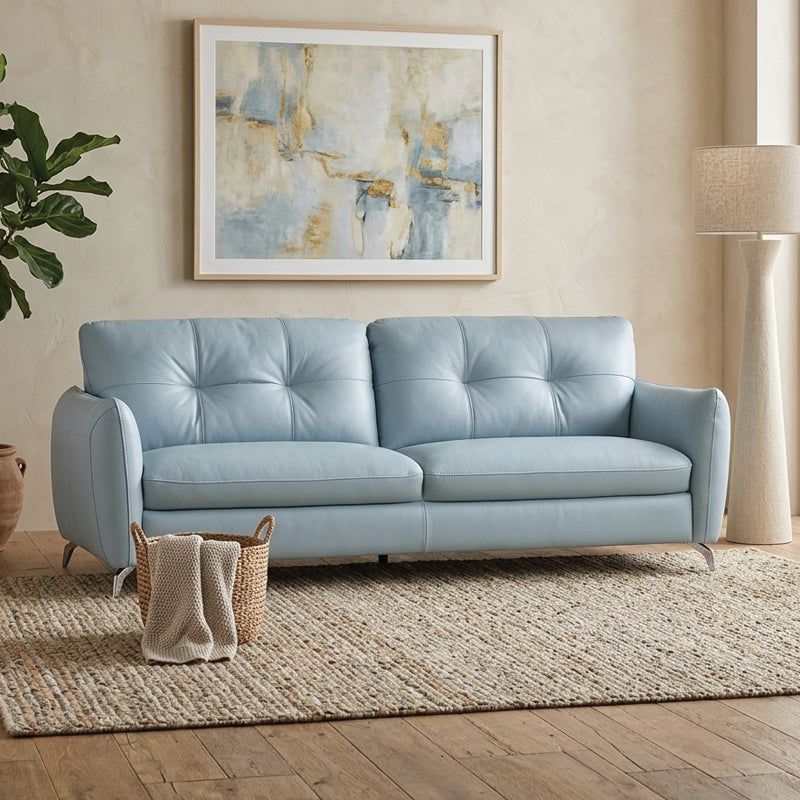 Clean-lined leather sofa design with modern sofa design and premium sofa appeal, 3 seater