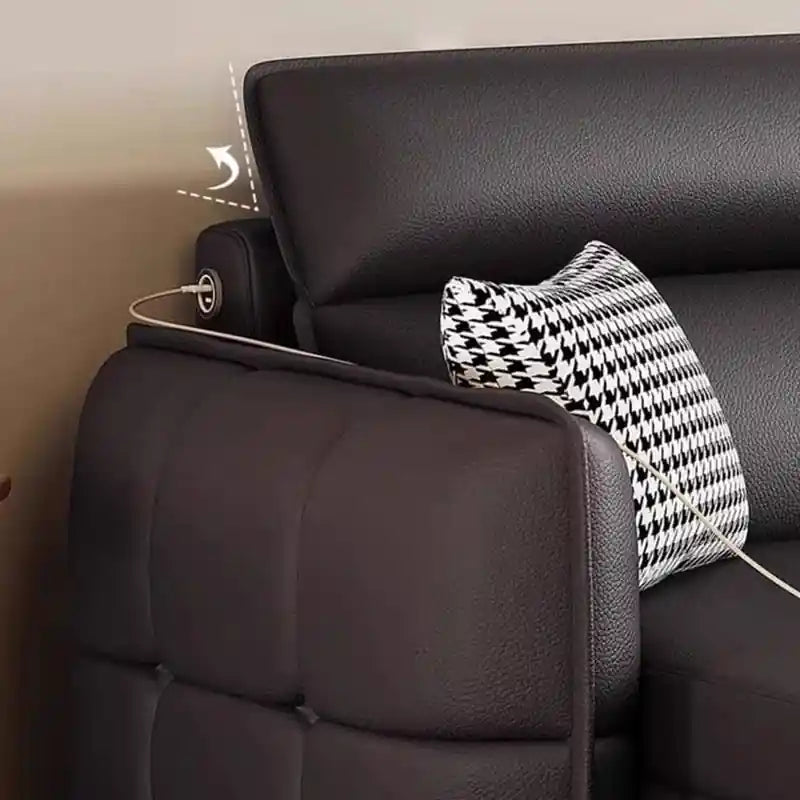 black sofa cam bed with open storage and pull-out bed function for compact living rooms