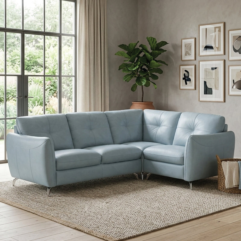 leather sofa is designed for homes that value refined comfort and modern character