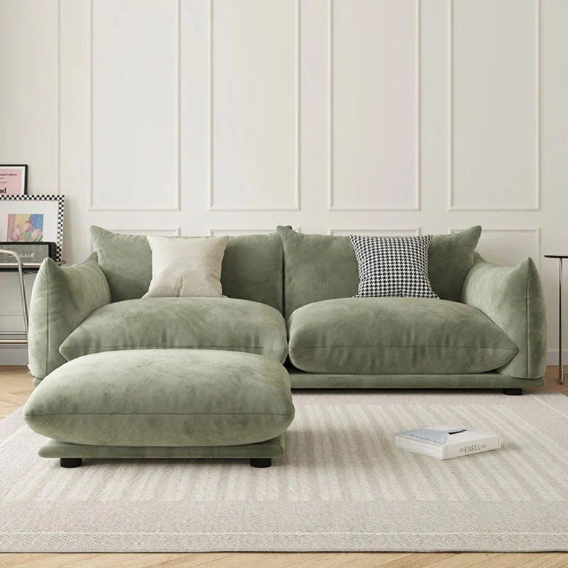 Upholstered Juno sofa design with gold piping premium sofa 3 seater fabric