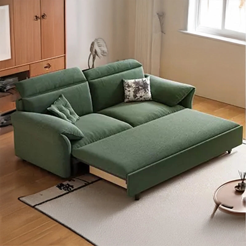 Olive green textured upholstery image convertible sofa bed sofa cum bed 2–3 seater