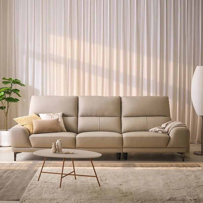 grey blue couch with slim metal legs 4 seater couch contemporary sofa design leather finish