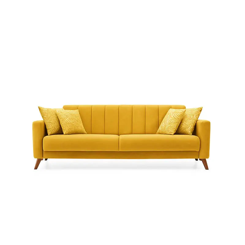 Yellow armchair on a white background