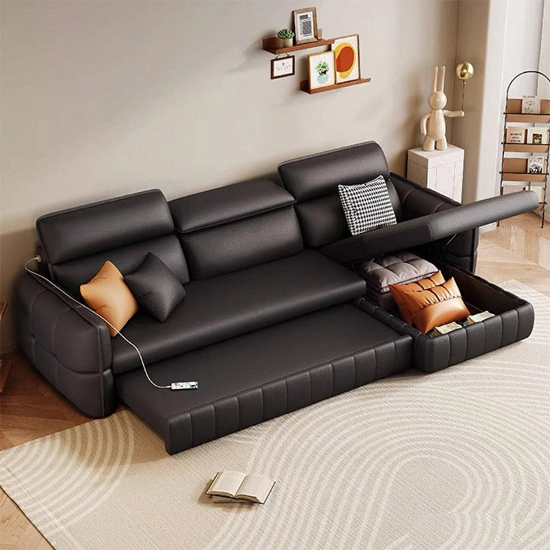 This modern sofa cum bed is a stylish and practical convertible sofa bed designed for compact homes and contemporary living