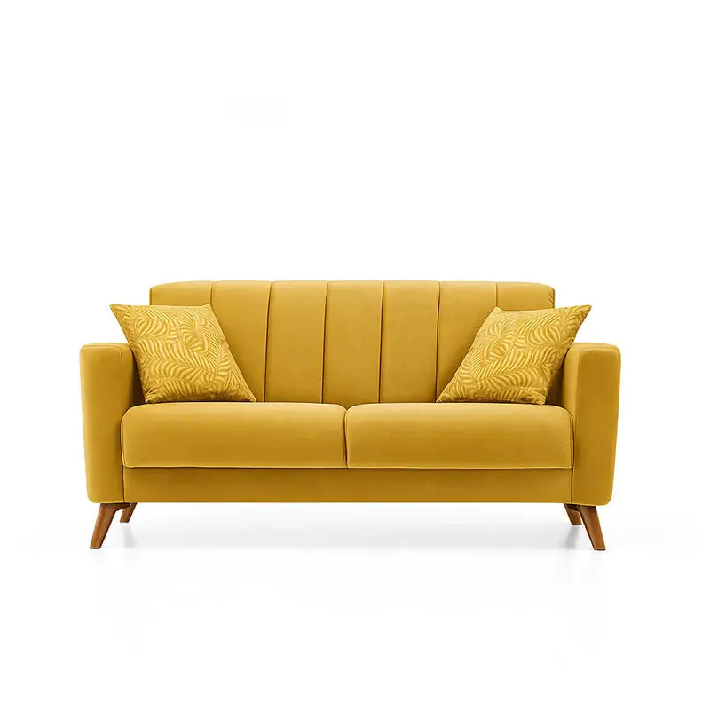 The vertical channel tufting on the backrest adds visual depth and sophistication, while its firm cushioning enhances both structure and elegance.