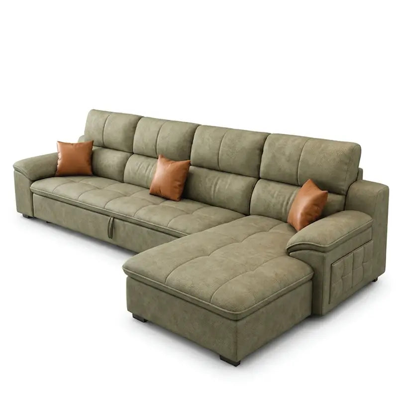 Rectangular plan with broad arms; segmented adjustable backrests