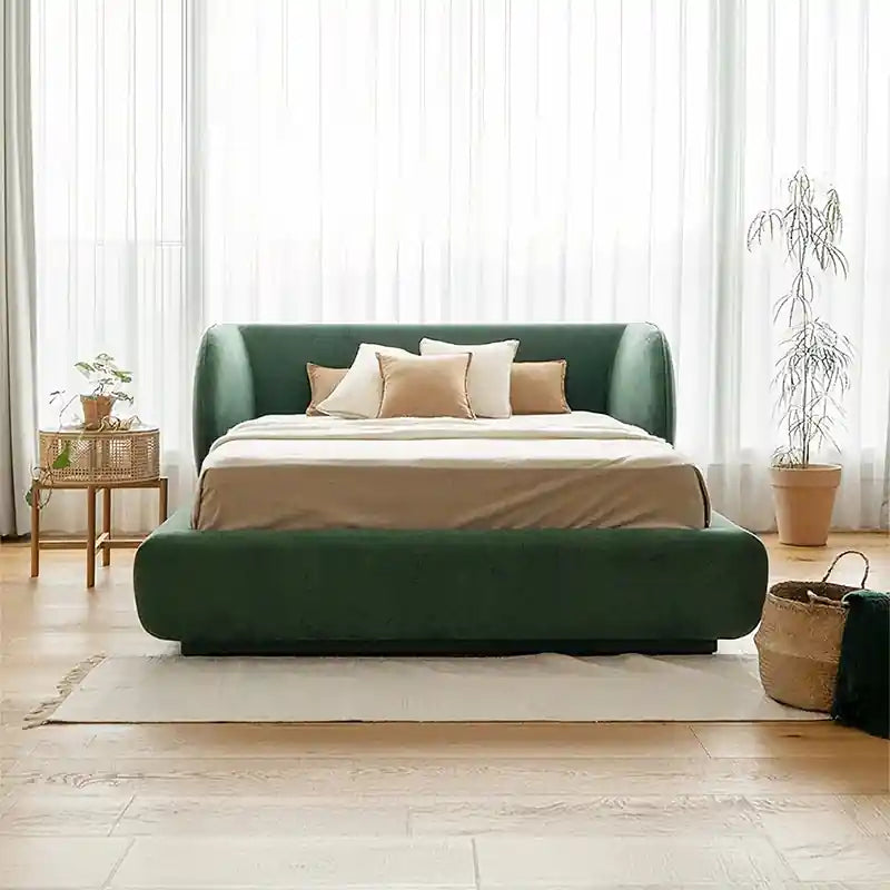 Forest green upholstered bed image showing bed and cot frame in modern style