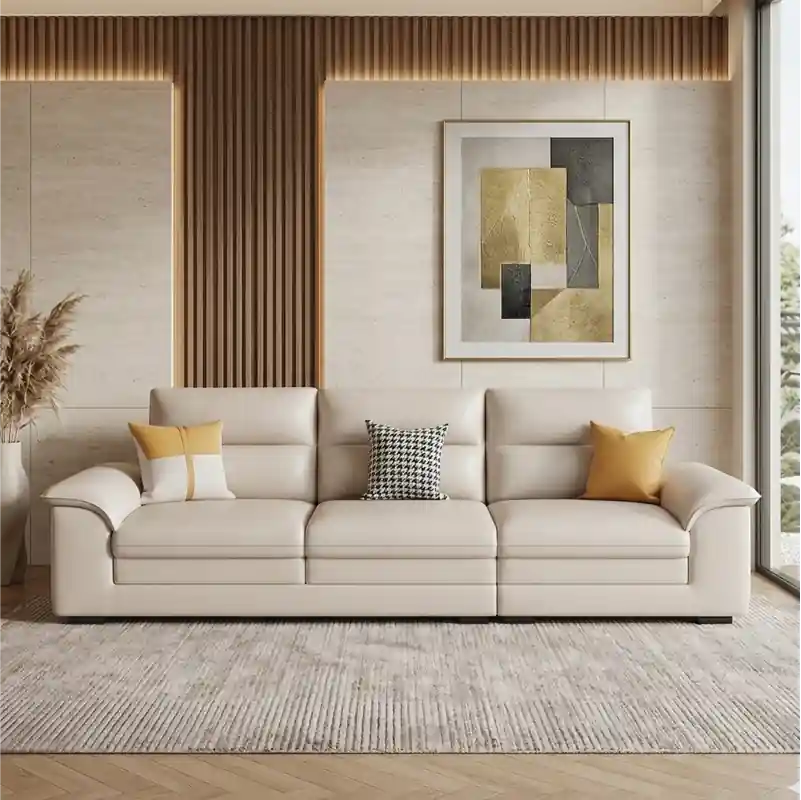 Designed as a modern l shape sofa set, it works equally well as a straight