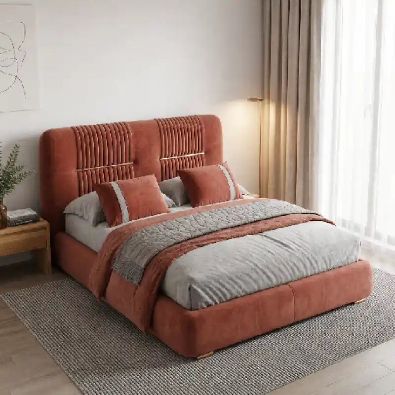 Luxury channel tufted headboard new bed design master bedroom bed design