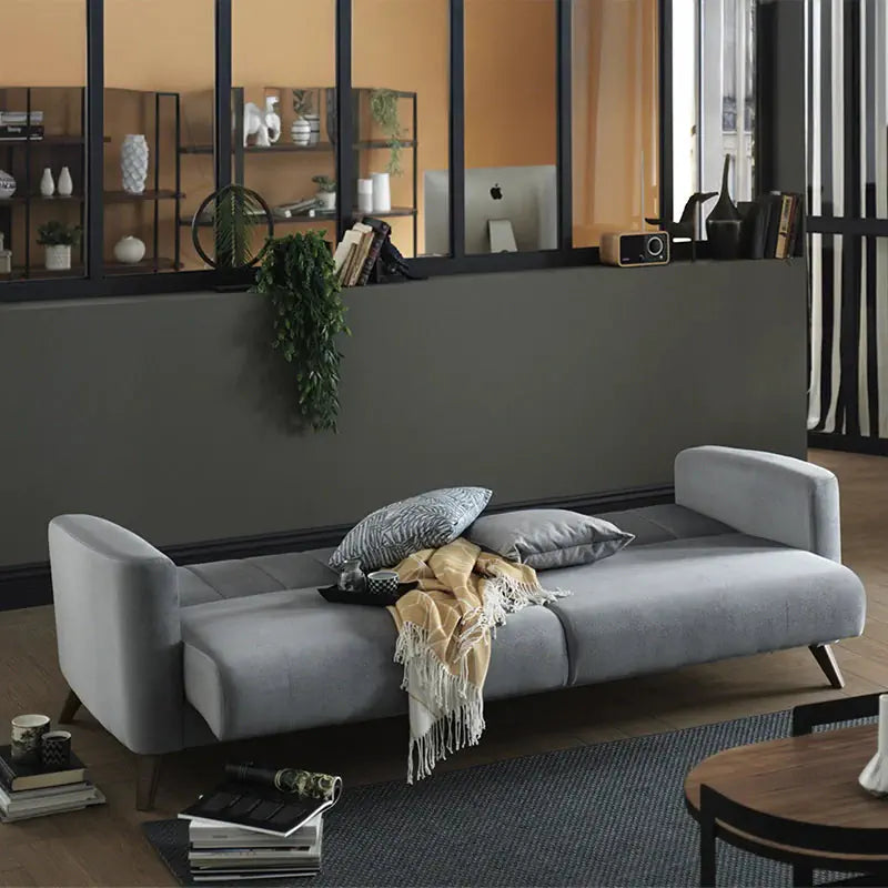 Tapered walnut finish legs + designable sofa set + fabric couch + modern setup