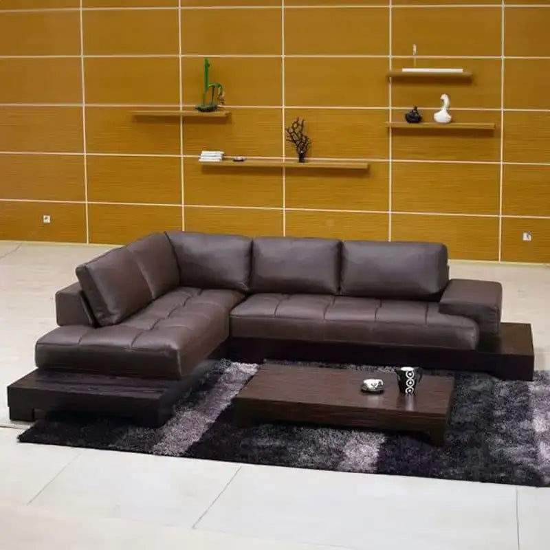 Tufted chaise sofa with luxury finish, contemporary sofa design, stylish sofa design, L shape leather sofa
