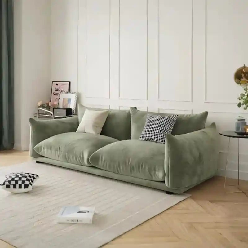 Upholstered Juno sofa design with gold piping premium sofa 3 seater fabric
