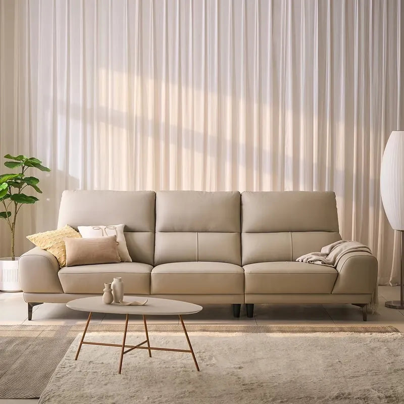 grey blue couch with slim metal legs 4 seater couch contemporary sofa design leather finish