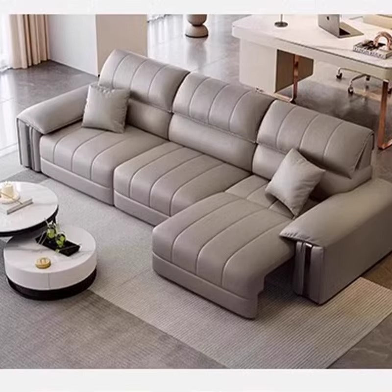 Elegant sleeper sofa sofa sleeper with metallic accents and spacious straight seating