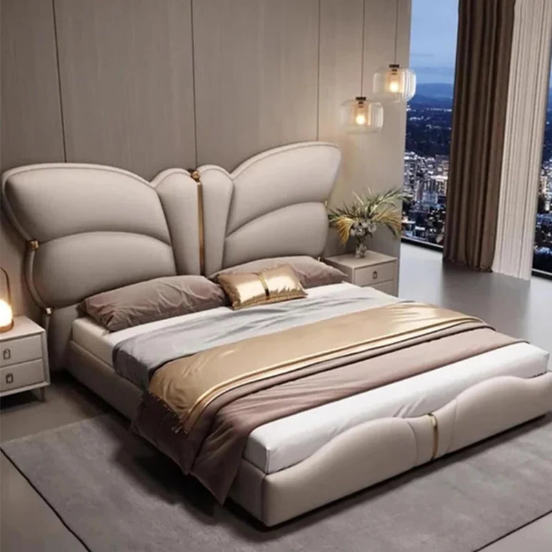 Side view showing footboard curve — modern bed design and new bed design