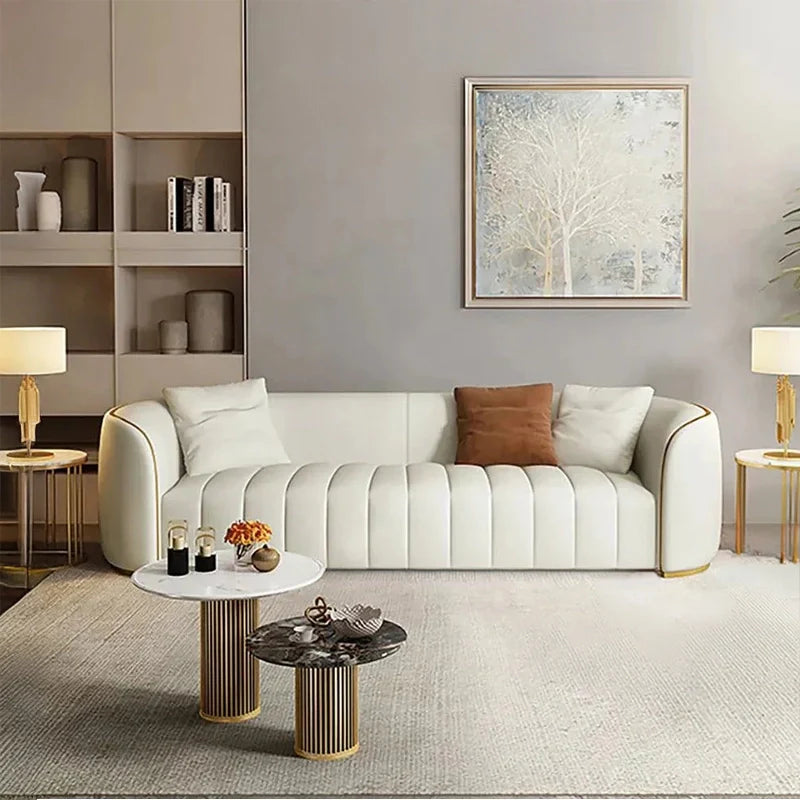  Ivory fabric close-up with tufted pattern – living room sofa set, stylish sofa design