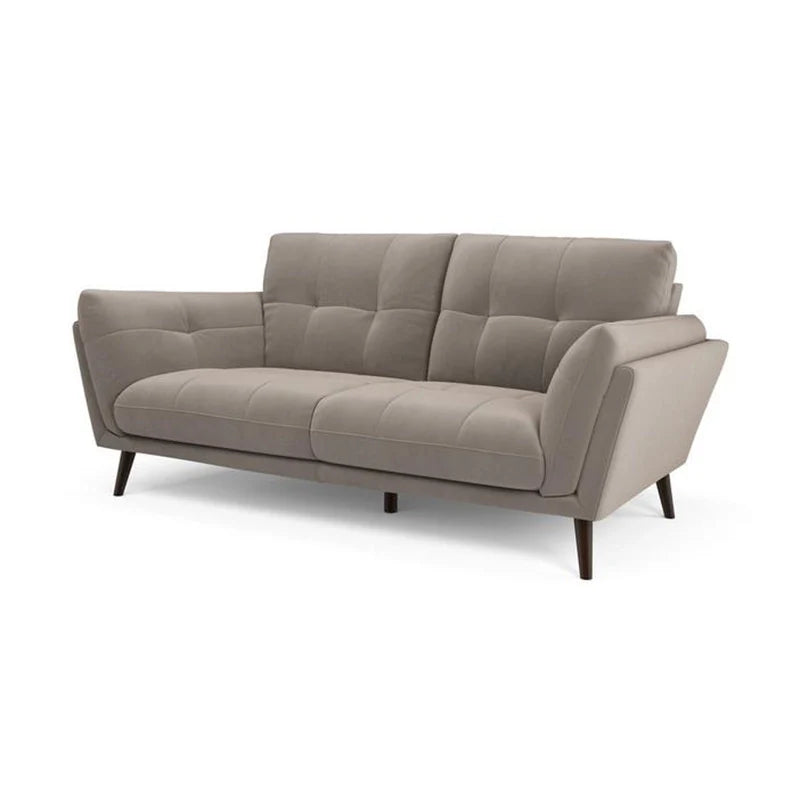 Angled armrest velvet couch set design in steel grey – stylish sofa design, 2 seater sofa