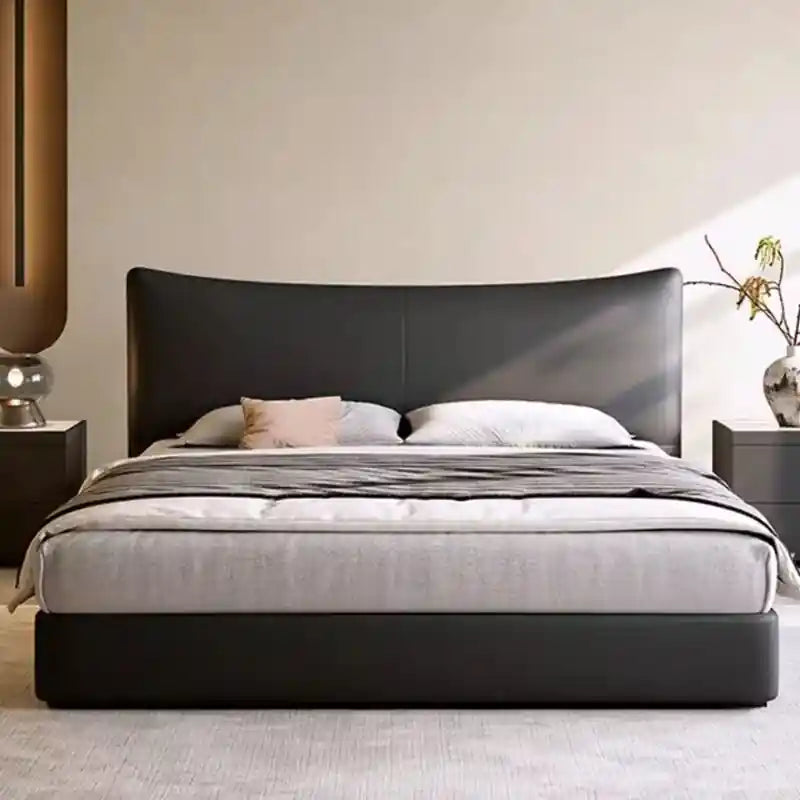Minimal base detail with low profile – modern style bed design, cot design – black finish