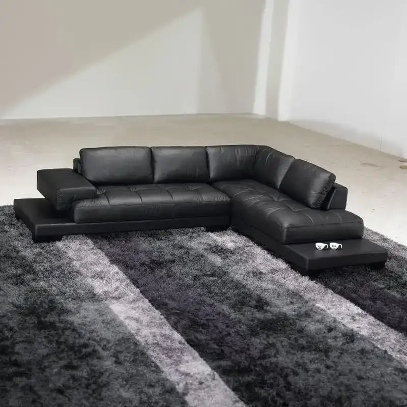 Floating wood base sectional, latest sofa design, corner sofa set, dark wood platform couch