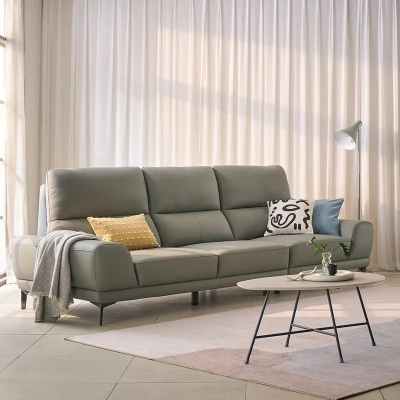 structured leather sofa with stitched panels stylish sofa design latest sofa design 4 seater