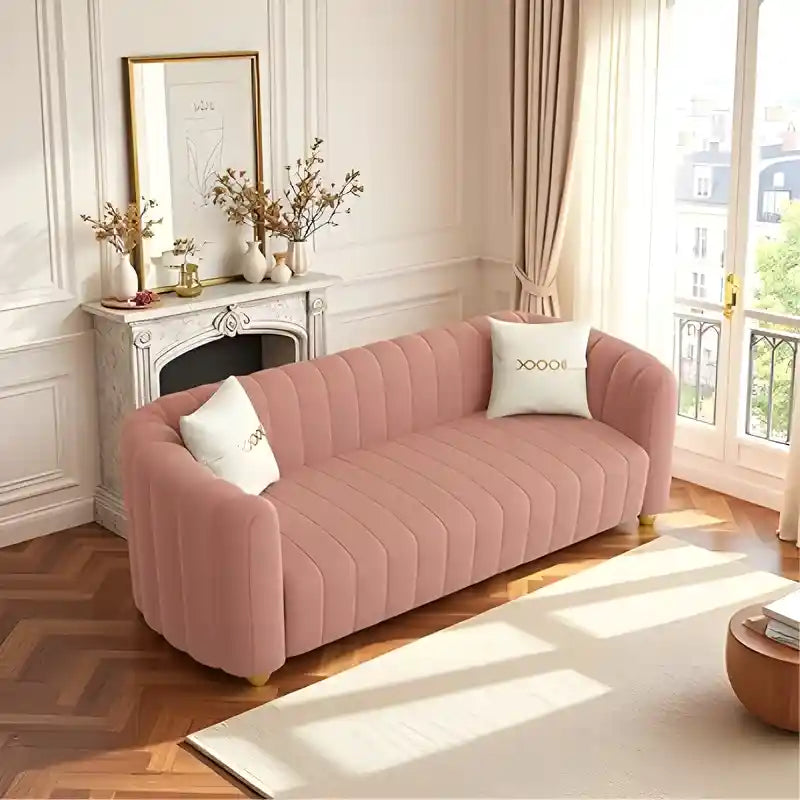 Black sculptural sofa with rounded arms stylish sofa design living room couch