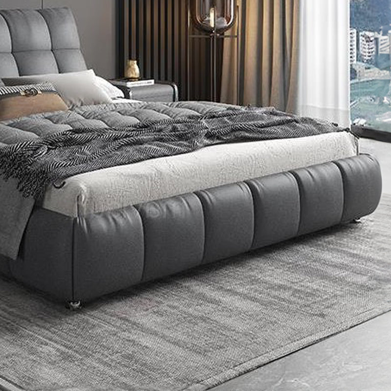 Curved upholstered footboard new bed design cot design with metallic legs