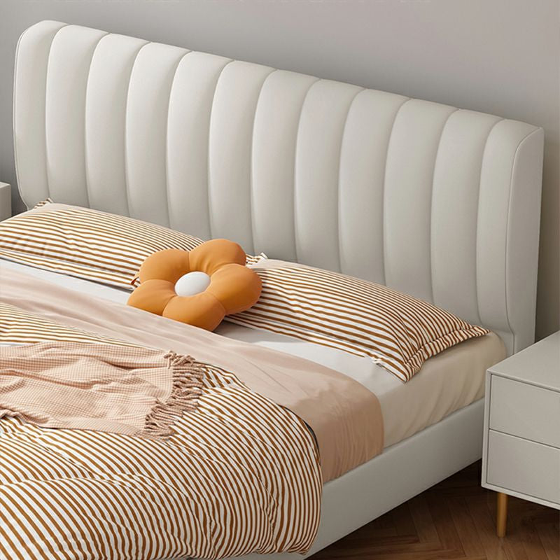 Master bedroom bed design elegant bed and cot with metallic legs and soft upholstery