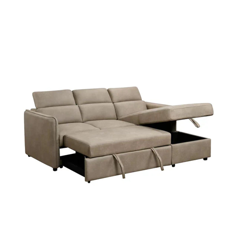 modern sectional with adjustable headrests, convertible sofa bed l shape sofa cum bed fabric finish