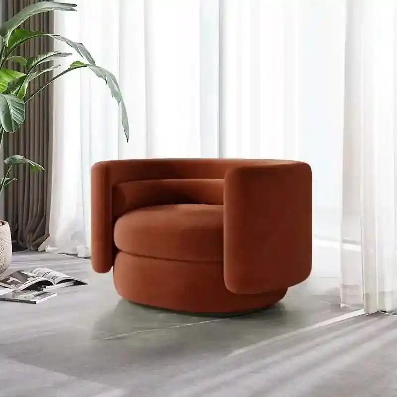 This contemporary lounge set includes a 3 seater sofa and a 1 seater couch, unified by an elliptical plan shape and seamless design.