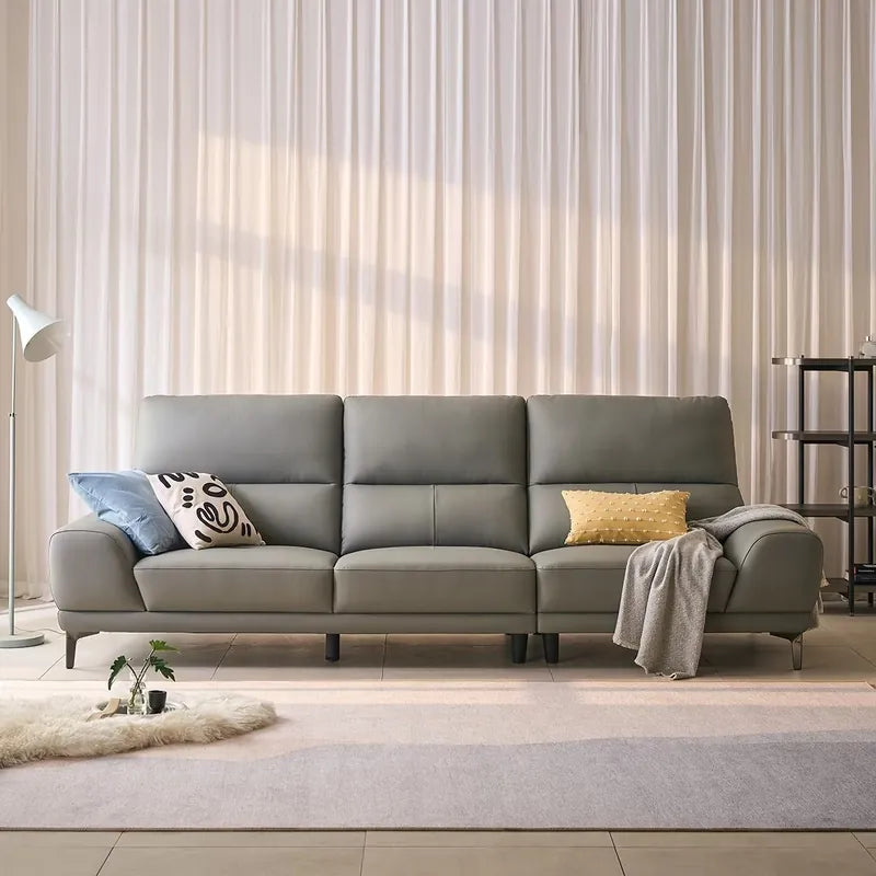 modern living room couch set with high back pure leather sofa sofa design neutral tone