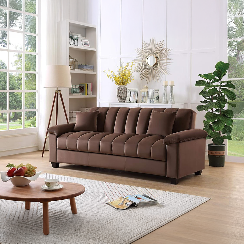 Storage sleeper sofa sofa bed design brown fabric rectangular couch